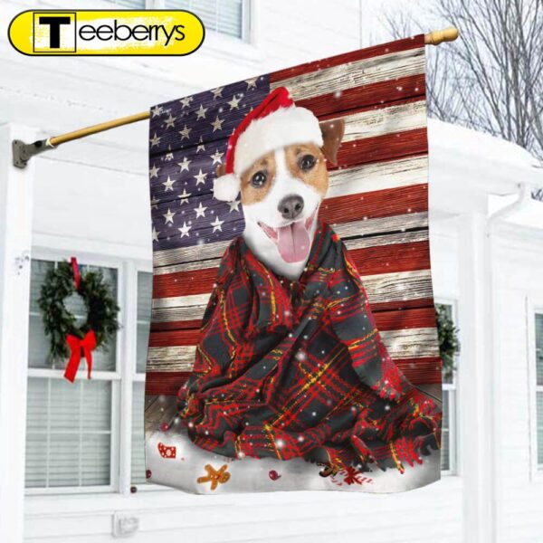 Jack Russell Terrier Dog Christmas Flag