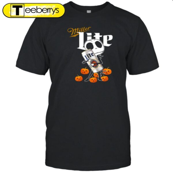 Jack Skellington Hug Miller Lite Halloween T-Shirt