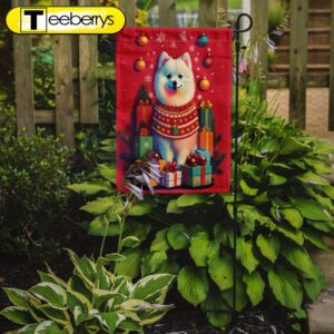 Japanese Spitz Holiday Christmas Garden…