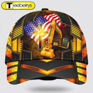 Jesus American Flag Excavator Baseball…