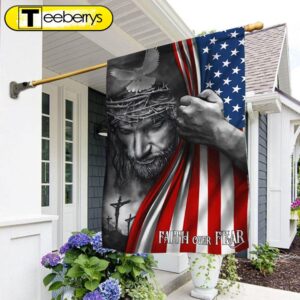 Jesus American Flag Faith Over…