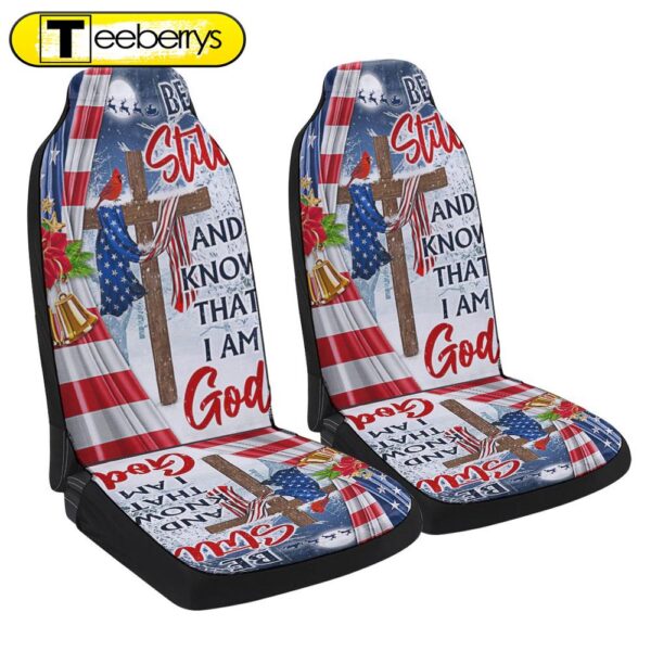 Jesus Christ Cross Christmas Be Still Know That I Am God Seat Cover Cars