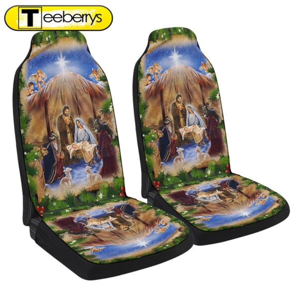 Jesus Christmas Nativity Scene Jesus Is Born Christianity Seat Cover Cars