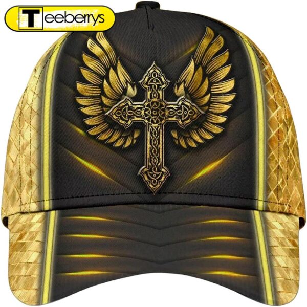 Jesus Cross Angel Wings All Over Print Baseball Cap – Christian Hats