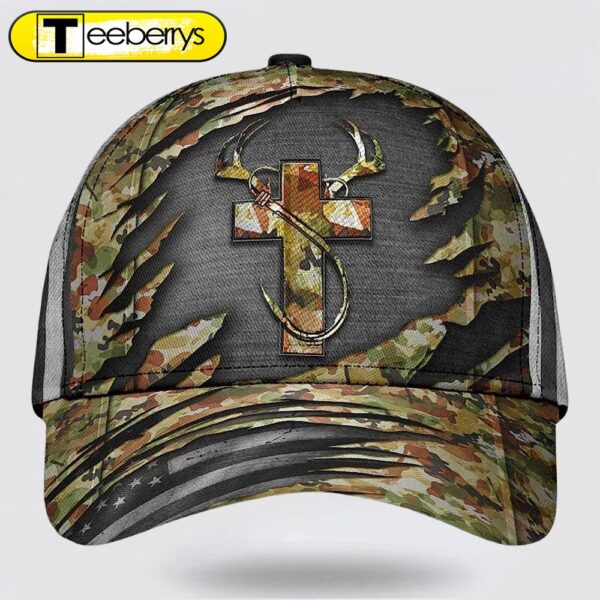 Jesus Hunting Fishing Camo Baseball Cap – Christian Hats for Men and Women