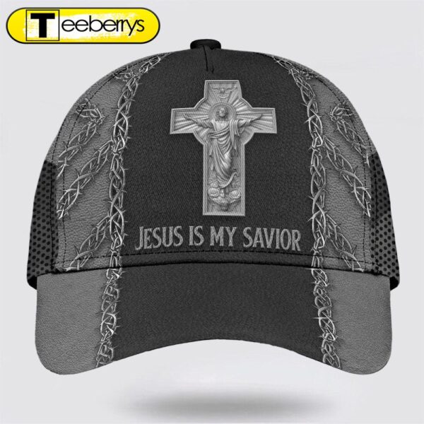 Jesus Is My Savior Cross Baseball Cap – Christian Hats for Men and Women