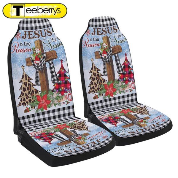 Jesus Is The Reason For The Season Religious Cross Christmas Seat Cover Cars