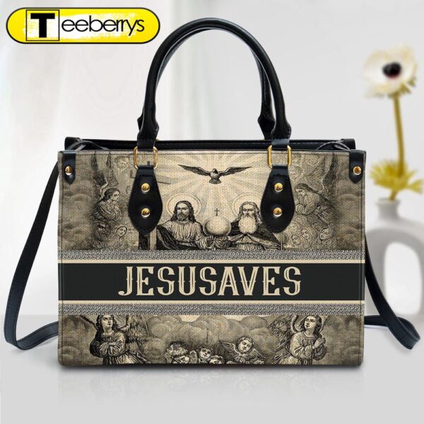 Jesus Saves Leather Handbag – Religious Gifts For Women – Women Pu Leather Bag