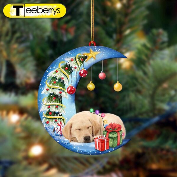 Labrador Retriever Sleep On The Moon Christmas Two Sided Christmas Ornament