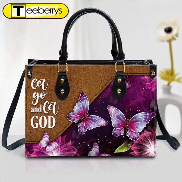 Let Go And Let God Pretty Butterfly Leather Handbag – Religious Gifts For Women