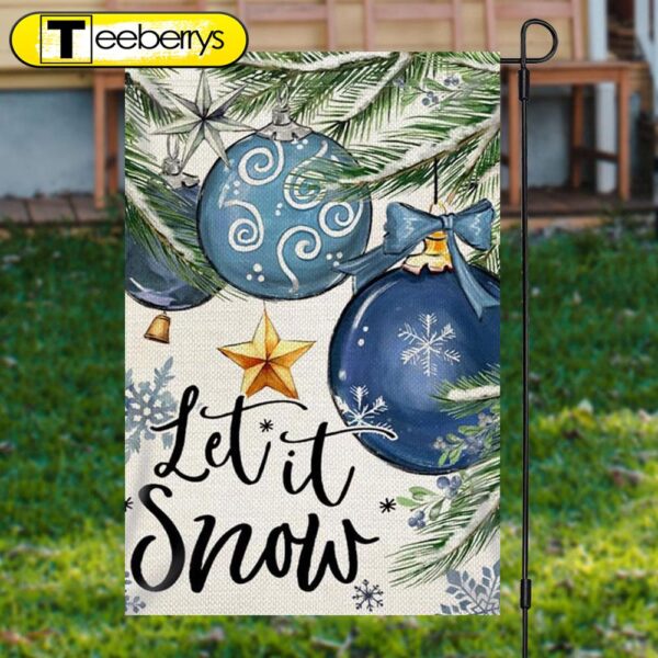 Let It Show Blue Bauble Plant Christmas Garden FlagXmas, Garden Flags, Outdoor Xmas Flags