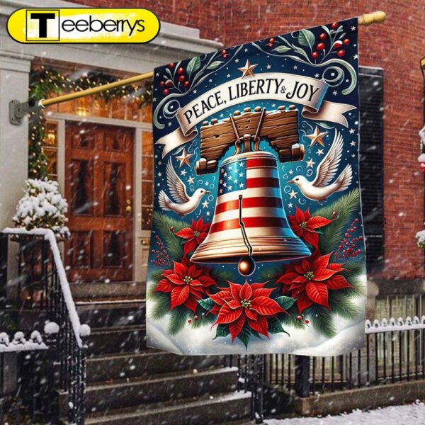 Liberty Bell Christmas Flag