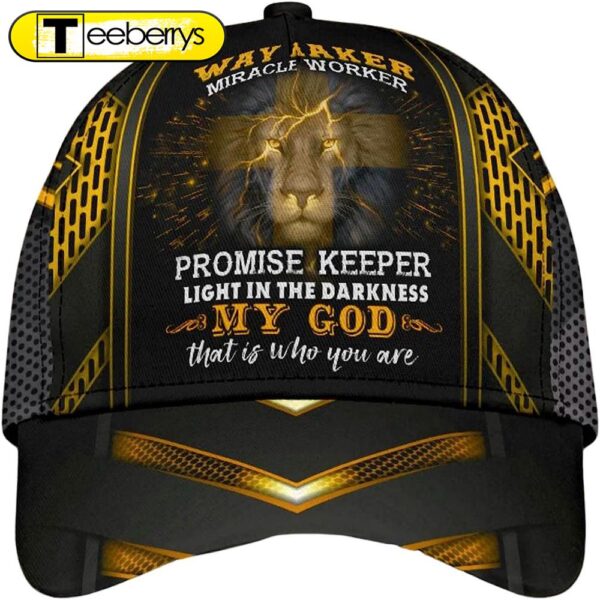 Lion Cross Way Maker, Miracle Worker, Promise Keeper All Over Print Baseball Cap