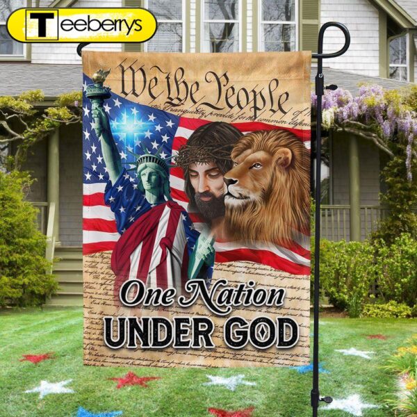 Lion Of Judah Jesus God Patriot One Nation Under God Flag – Christian Flag