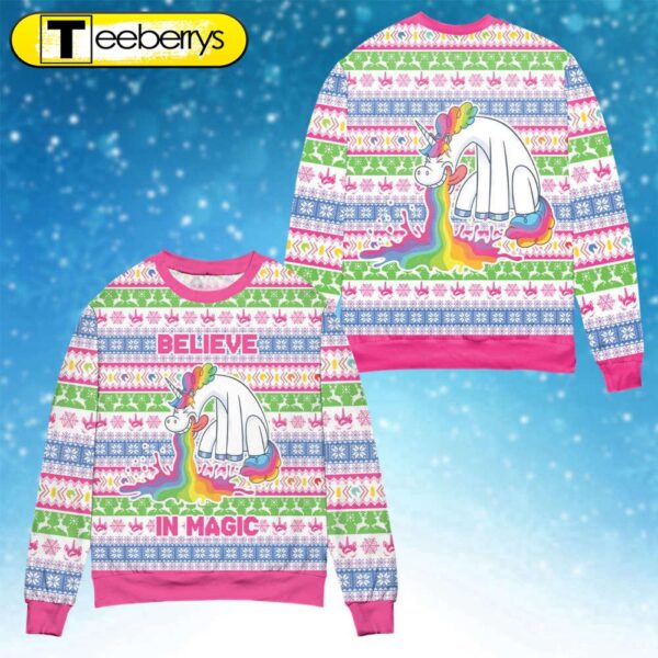 Magical Unicorn Christmas Sweater Believe in the Holiday Spirit