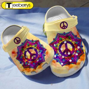 Mandala Peace Flower Clogs Shoes…