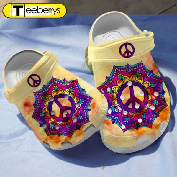 Mandala Peace Flower Clogs Shoes Gifts For Birthday Christmas Thanksgiving