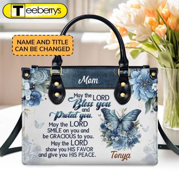 May The Lord Bless You Custom Name Leather Handbags For Women