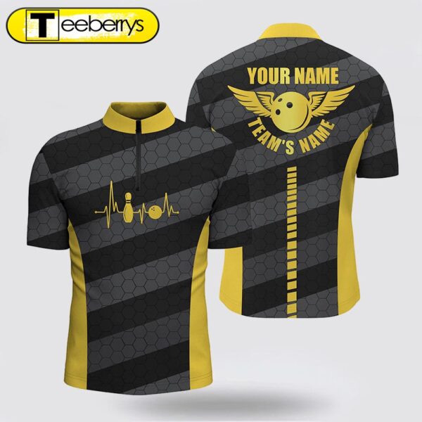 Men Bowling Jersey Shirts Custom Bowling Team Shirts For Bowlers, Team Bowling Jerseys Yellow