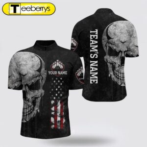 Men Skull Bowling Shirt Bowling…