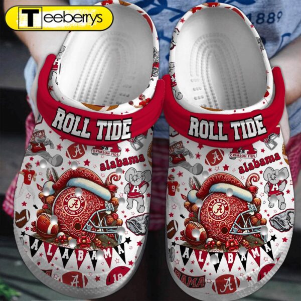 Merry Christmas Alabama Crimson Tide NCAA Sport Clogs  Clogs Shoes Comfortable