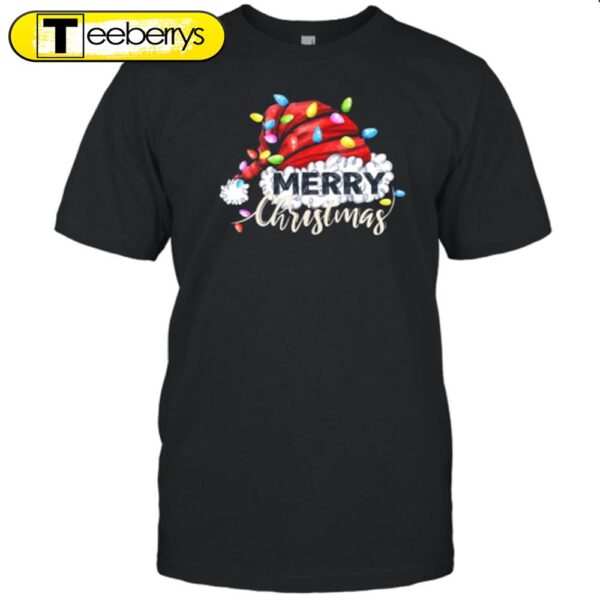 Merry Christmas And Big Red Hat Teacher Shirt