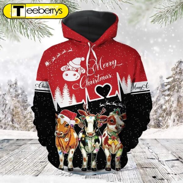 Merry Christmas Cow 3D Christmas Shirt – Gift For Xmas