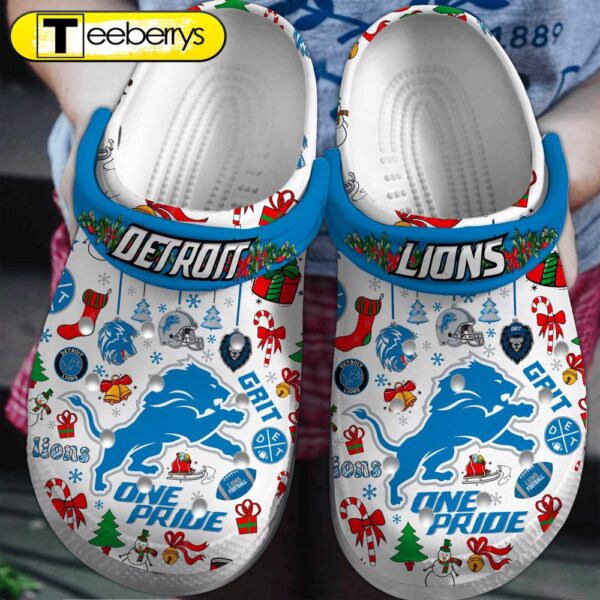 Merry Christmas Detroit Lions NFL Sport Clogs  Clogs Shoes Comfortable