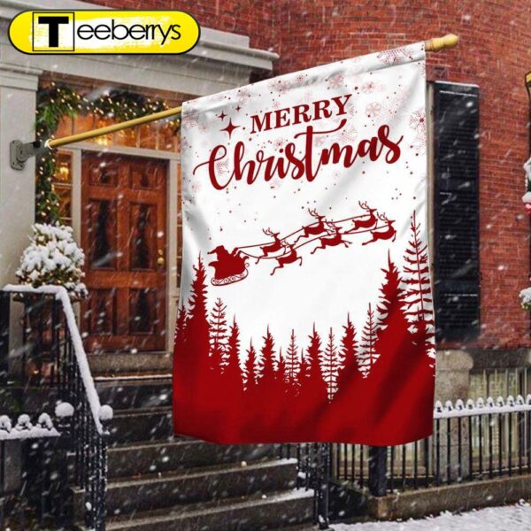 Merry Christmas Flag Santa Claus