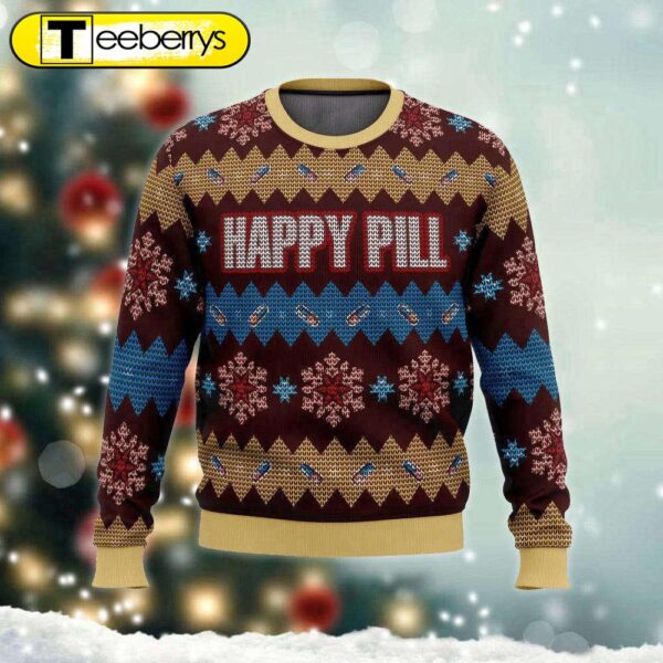 Merry Christmas Happy Pill Ugly Sweater Festive & Fun Holiday Attire