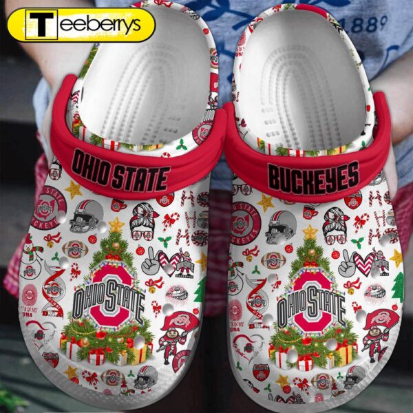 Merry Christmas Ohio State Buckeyes NCAA Sport Clogs  Clogs Shoes Comfortable