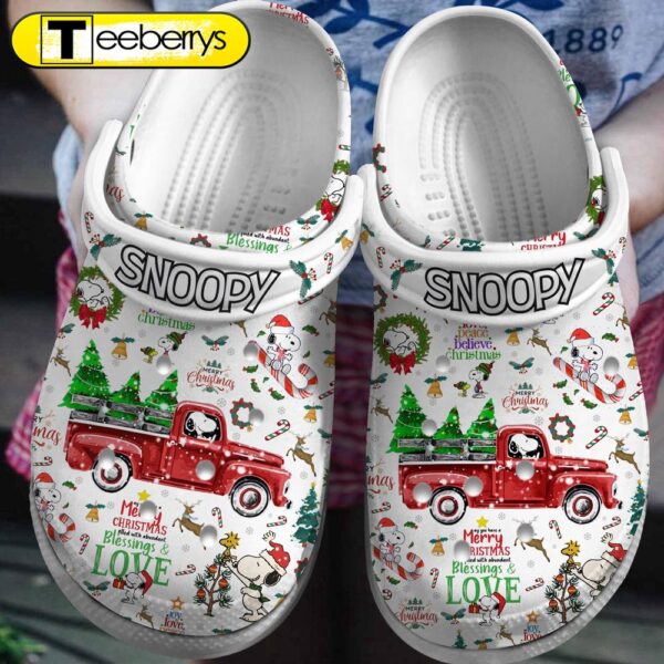 Merry Christmas Snoopy Peanuts Cartoon  Clogs Shoes