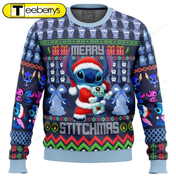 Merry Stitchmas Christmas Sweater Festive and Fun Holiday Knitwear