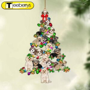 Morkie-Christmas Tree Lights-Two Sided Christmas…