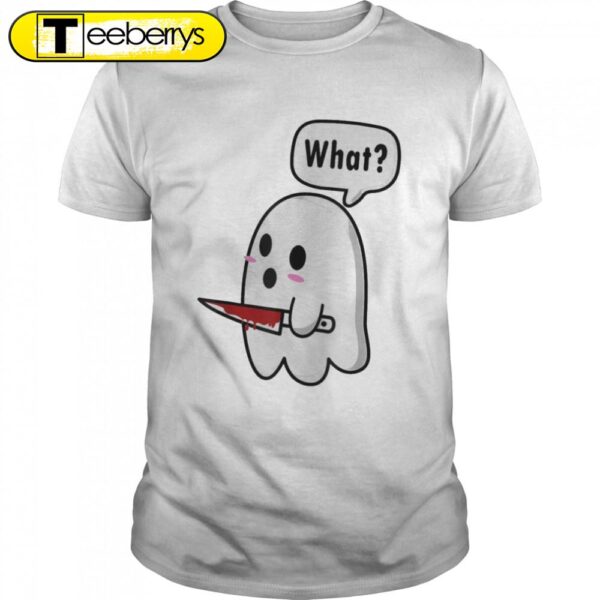 Murderous Kawaii Ghost with Knife Halloween T-Shirts