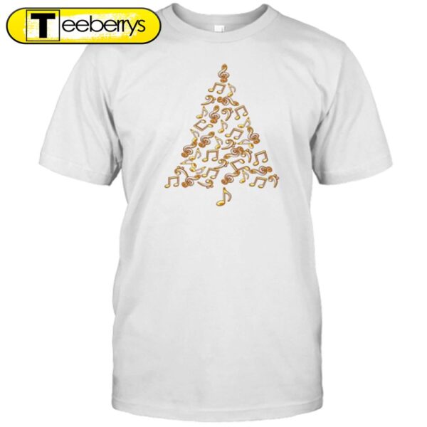 Music Gold Notes Tree Christmas Teacher Shirt