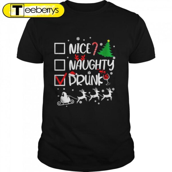 Naughty Drunk Check Christmas Shirts