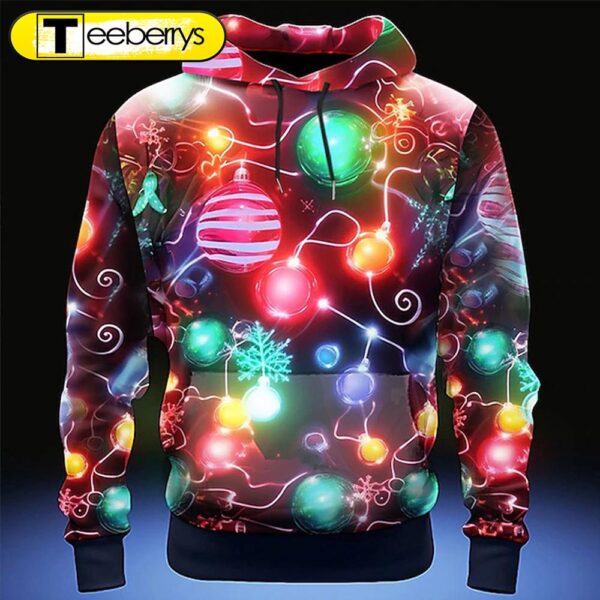 Neon Christmas Lights Vibes Christmas 3D Shirt – Gift For Xmas