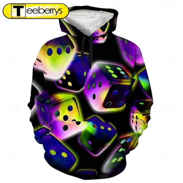 Neon Colored Dice 3D Shirt – Gift For Xmas