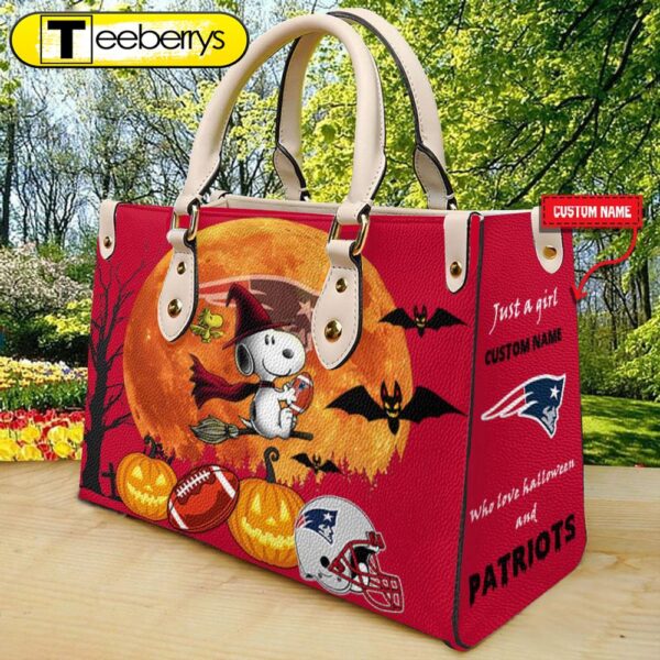 New England Patriots NFL Snoopy Halloween Women Leather Hand Bag