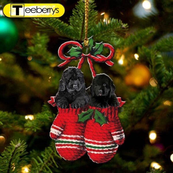 Newfoundland Inside Your Gloves Christmas Holiday-Two Sided Christmas Ornament