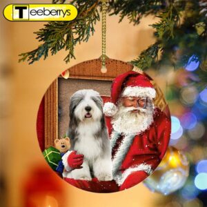 Old English Sheepdog With Santa…