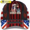 One Nation Under God Eagle On Liberty Statue Usa Flag And Cross All Over Print Baseball Cap