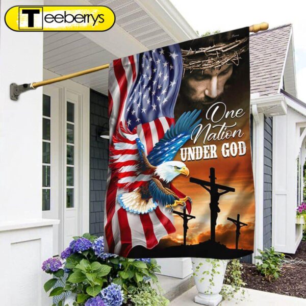 One Nation Under God, Jesus Christian American Eagle Flag – Christian Flag