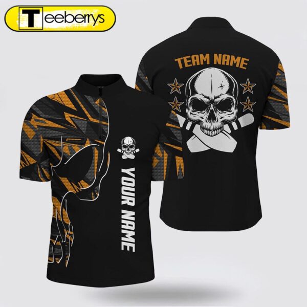 Orange Camo Black Bowling Bowling Jersey Shirts  Custom Team Skull Bowling, Team Bowling Jerseys