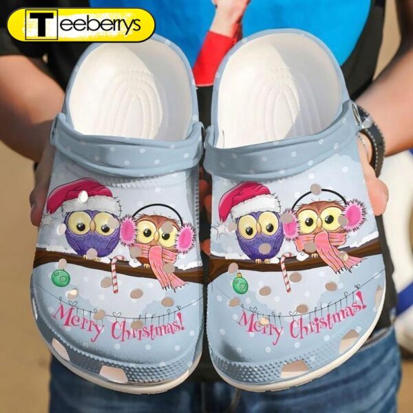 Owl Merry Christmas Classic Clogs Shoes