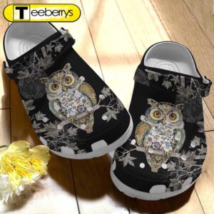 Owl On Tree Clogs Shoes…