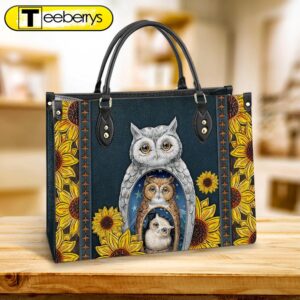 Owl Sunflower Leather Bag –…