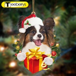 Papillon-Dogs Give Gifts Hanging Christmas…