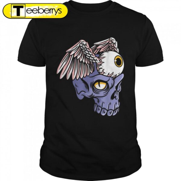 Pastel Goth Flying Eyeball Skull Creepy Weirdcore Halloween T-Shirt